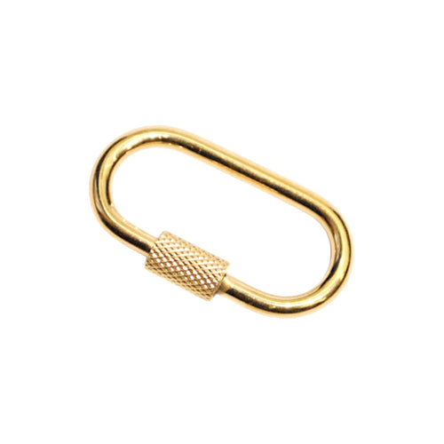 Złoty adapter Paperclip marki HOOKS ze stali nierdzewnej z gwintowanym zapięciem do łańcuszków i biżuterii