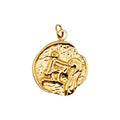 Złoty charms HOOKS Aquarius z motywem znaku zodiaku Wodnik, wykonany ze stali nierdzewnej z praktycznym zapięciem.
