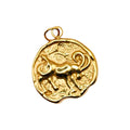zloty-1 charms HOOKS Aries ze znakiem zodiaku barana, wykonany ze stali nierdzewnej z praktycznym zapięciem typu hook.