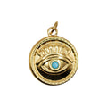 Złoty charms HOOKS Blue Eyed Charm ze stali nierdzewnej z motywem oka i niebieskim akcentem do bransoletki