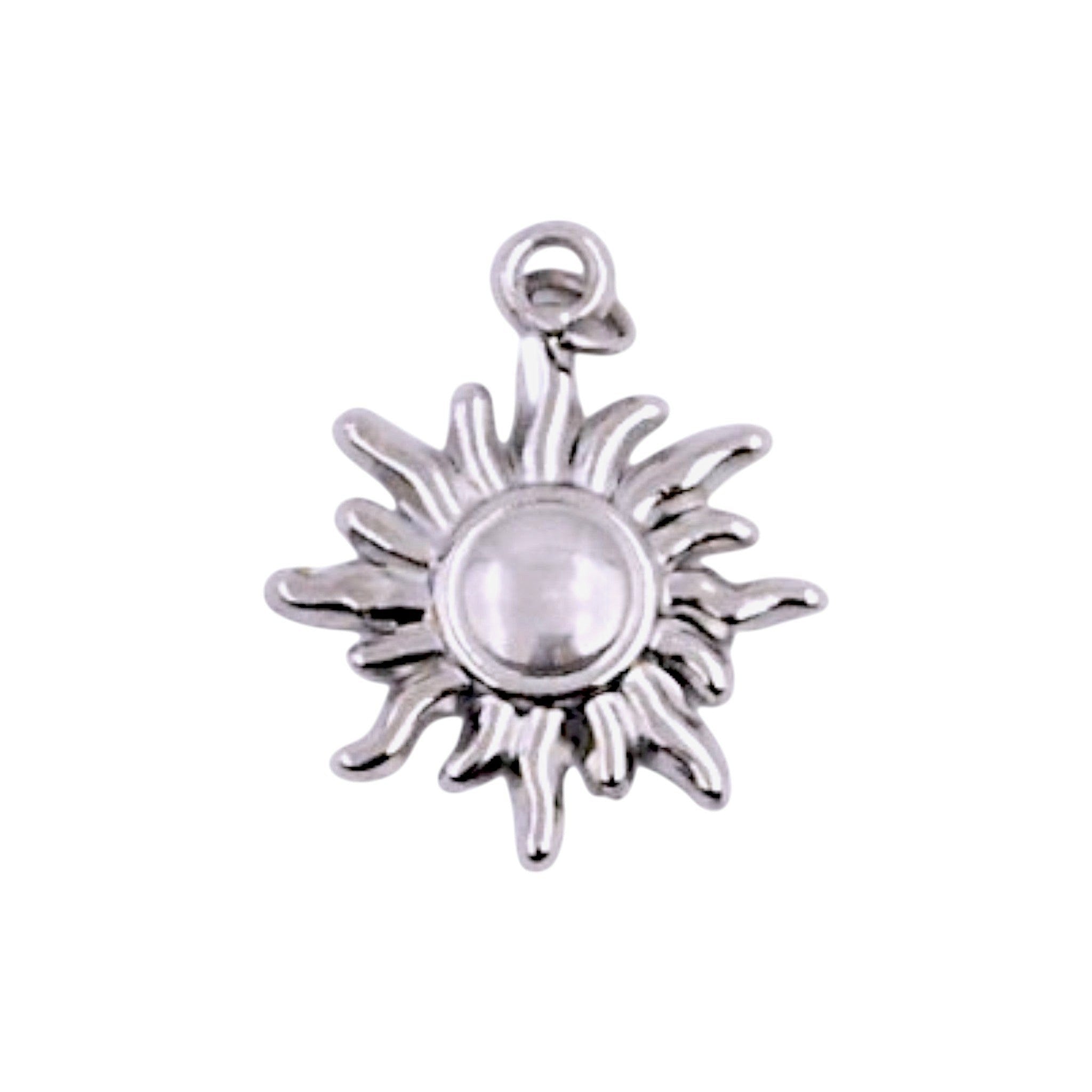 Srebrzysty charms Full Sun ze stali nierdzewnej z zapięciem typu hook do personalizacji biżuterii marki HOOKS