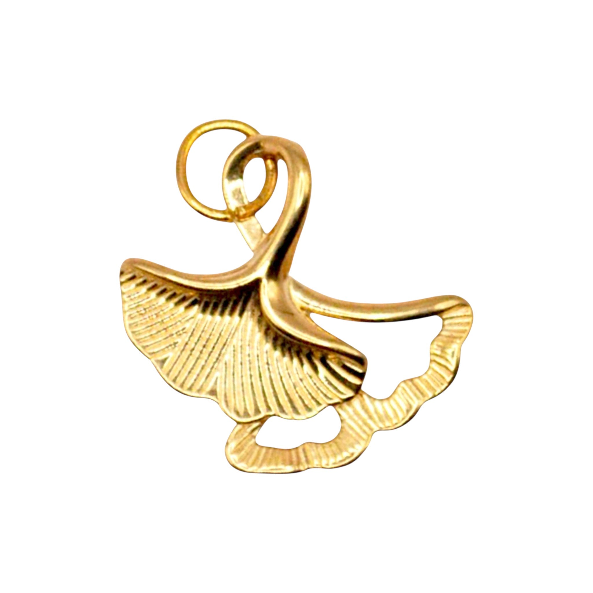 Złoty charms HOOKS w kształcie liścia miłorzębu ze stali nierdzewnej z praktycznym zapięciem typu hook.