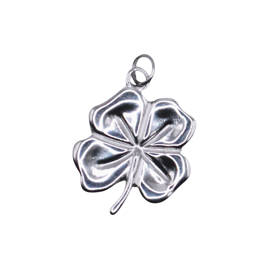 Srebrzysty charms koniczyna HOOKS ze stali nierdzewnej z zapięciem do bransoletek i naszyjników