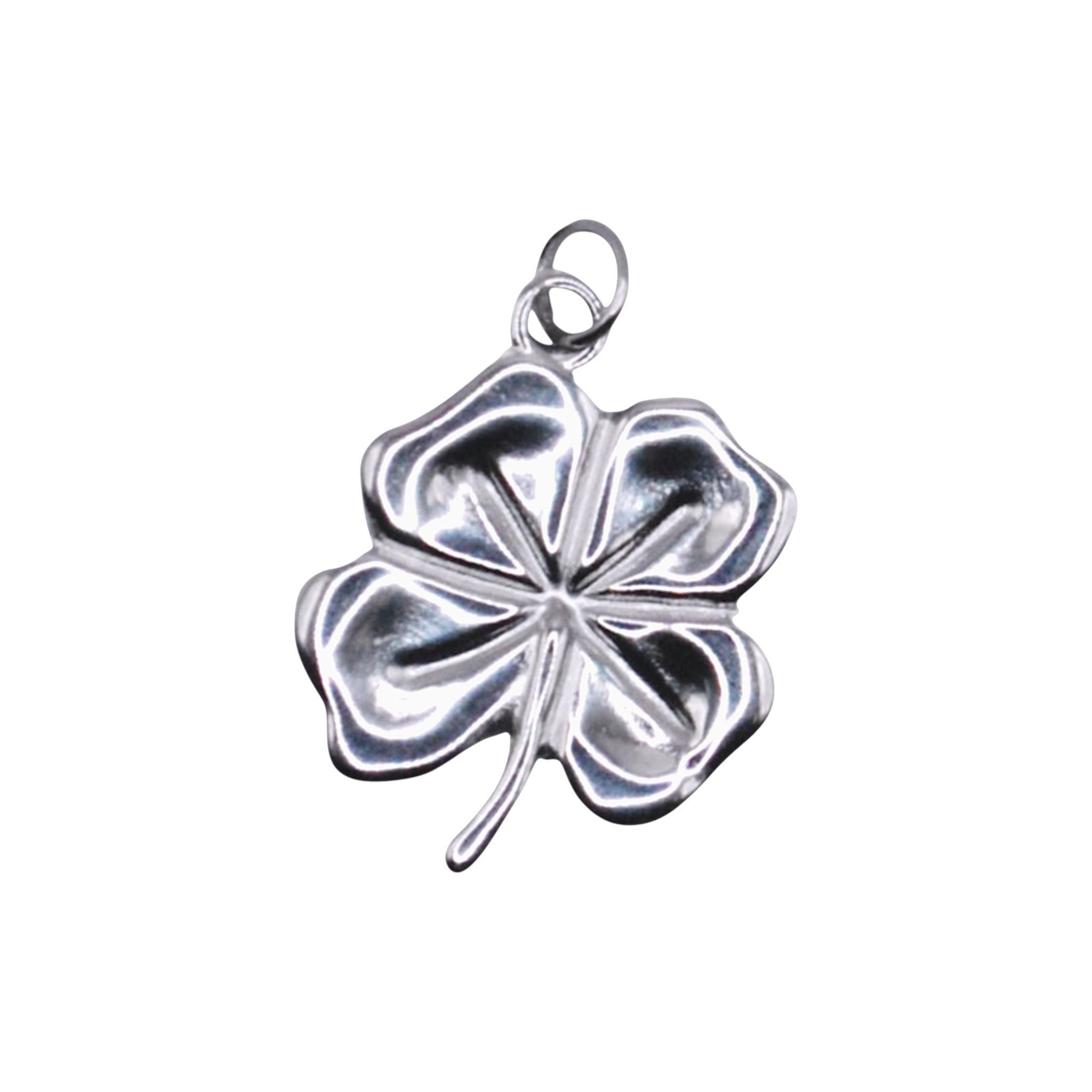 Srebrzysty charms koniczyna HOOKS ze stali nierdzewnej z zapięciem do bransoletek i naszyjników