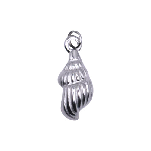 Srebrzysty charms muszla Conch Charm marki HOOKS ze stali nierdzewnej z praktycznym zapięciem do bransoletek