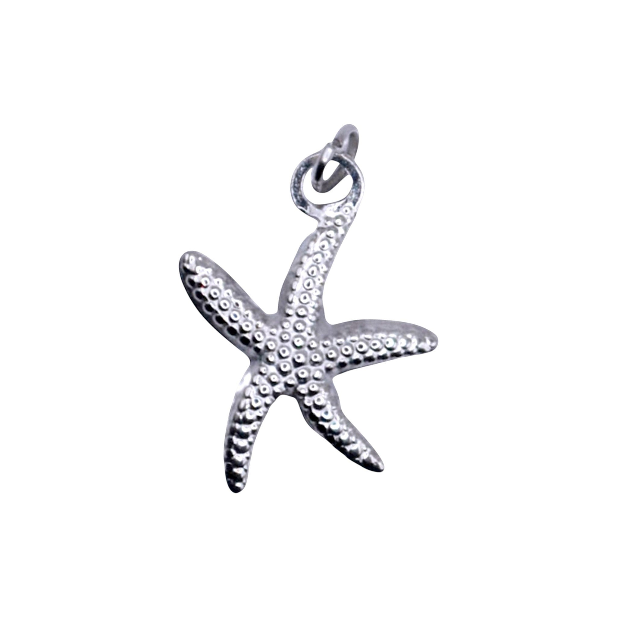 Srebrzysty charms rozgwiazda ze stali nierdzewnej z zapięciem typu hook marki HOOKS do bransoletek i naszyjników.
