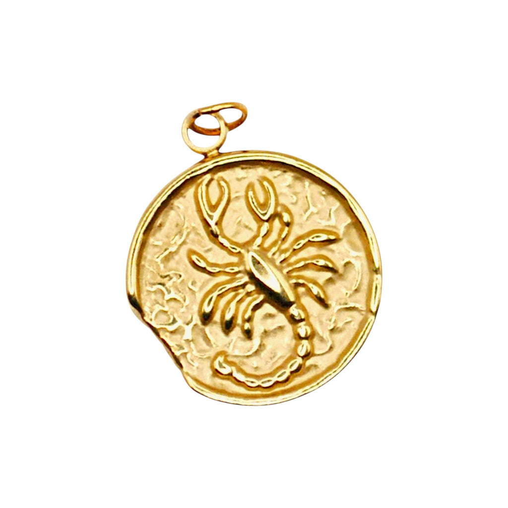 Złoty charms HOOKS ze znakiem zodiaku Skorpion, wykonany ze stali nierdzewnej z praktycznym zapięciem typu hook.