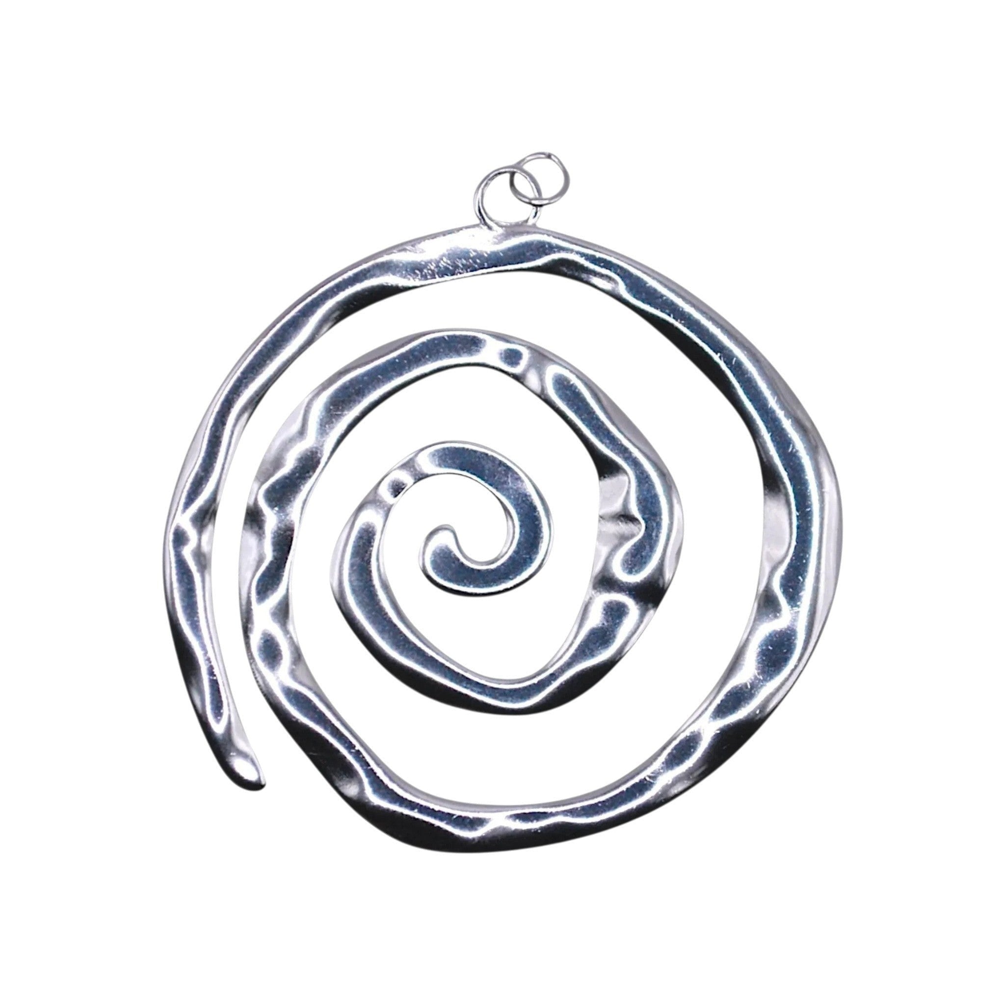 Srebrzysty charms HOOKS Hypnotic Charm w kształcie spirali ze stali nierdzewnej z praktycznym zapięciem typu hook.