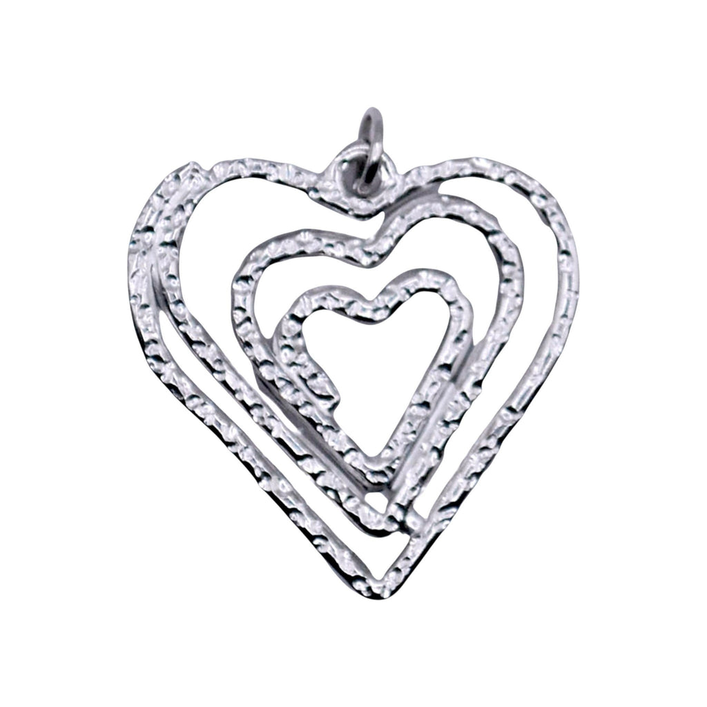 Srebrny charms HOOKS Crazy Love w kształcie potrójnego serca ze stali nierdzewnej z praktycznym zapięciem typu hook.