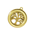 Złoty charms HOOKS Eden Charm w kształcie drzewa życia wykonany ze stali nierdzewnej z praktycznym zapięciem typu hook
