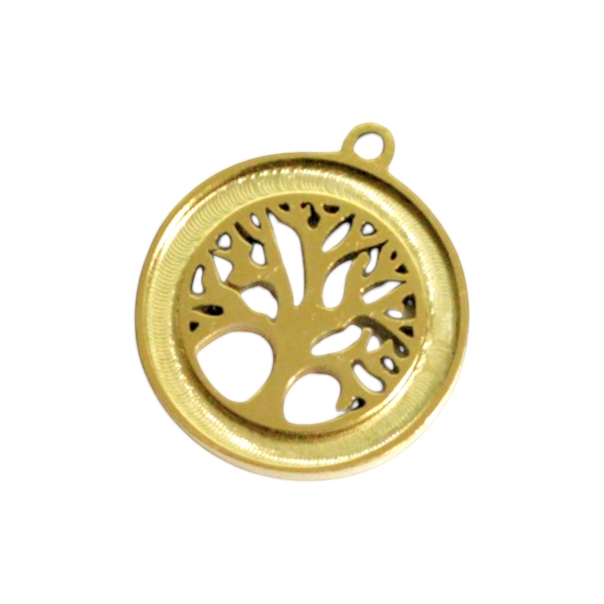 Złoty charms HOOKS Eden Charm w kształcie drzewa życia wykonany ze stali nierdzewnej z praktycznym zapięciem typu hook