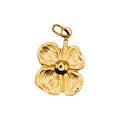 Złoty charms Flora Charm marki HOOKS w kształcie kwiatka ze stali nierdzewnej z zapięciem typu hook.