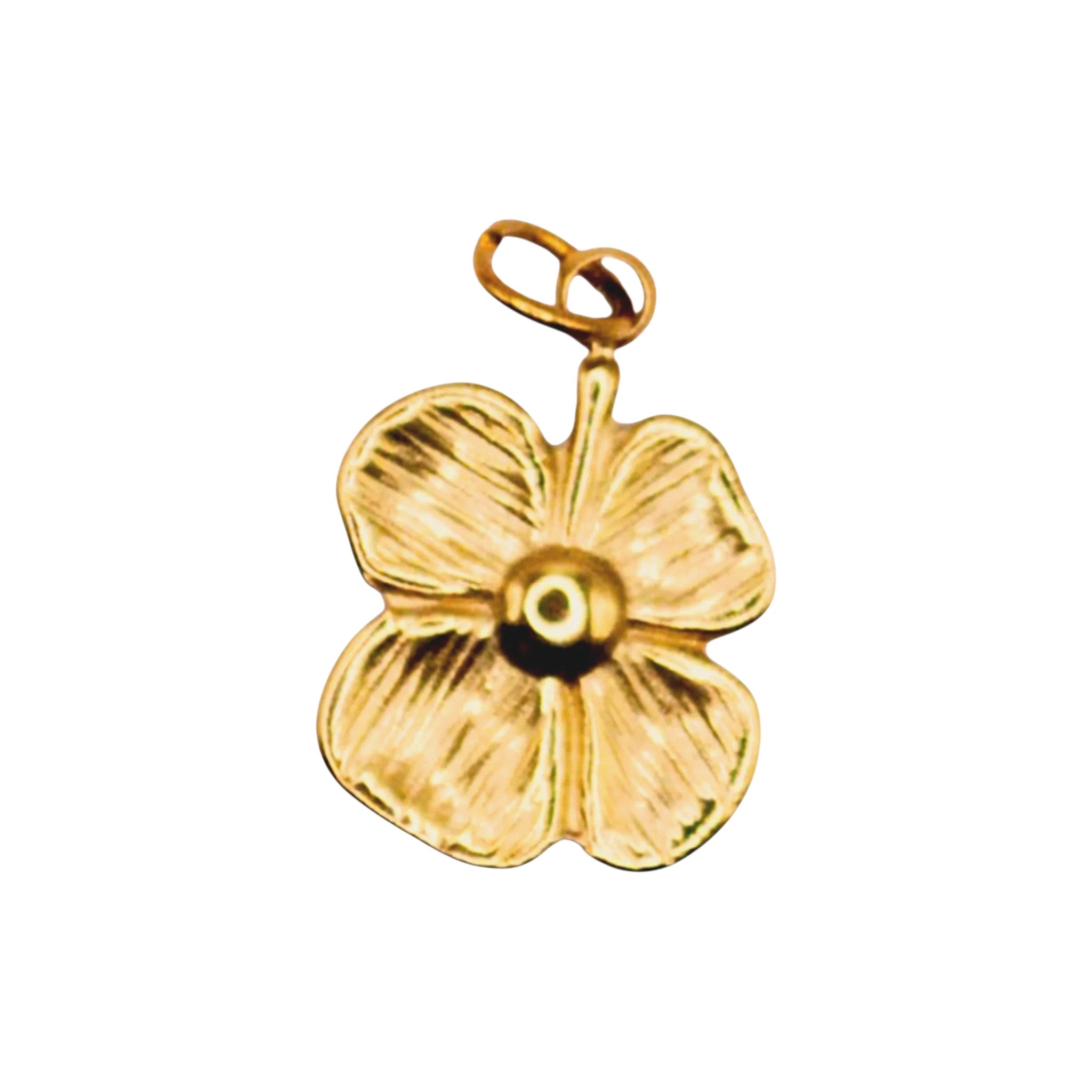 Złoty charms Flora Charm marki HOOKS w kształcie kwiatka ze stali nierdzewnej z zapięciem typu hook.