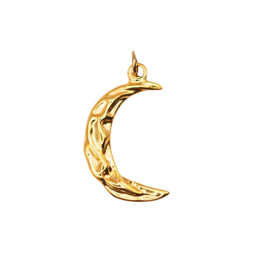 Złoty charms Luna Charm marki HOOKS w kształcie księżyca ze stali nierdzewnej z praktycznym zapięciem typu hook.