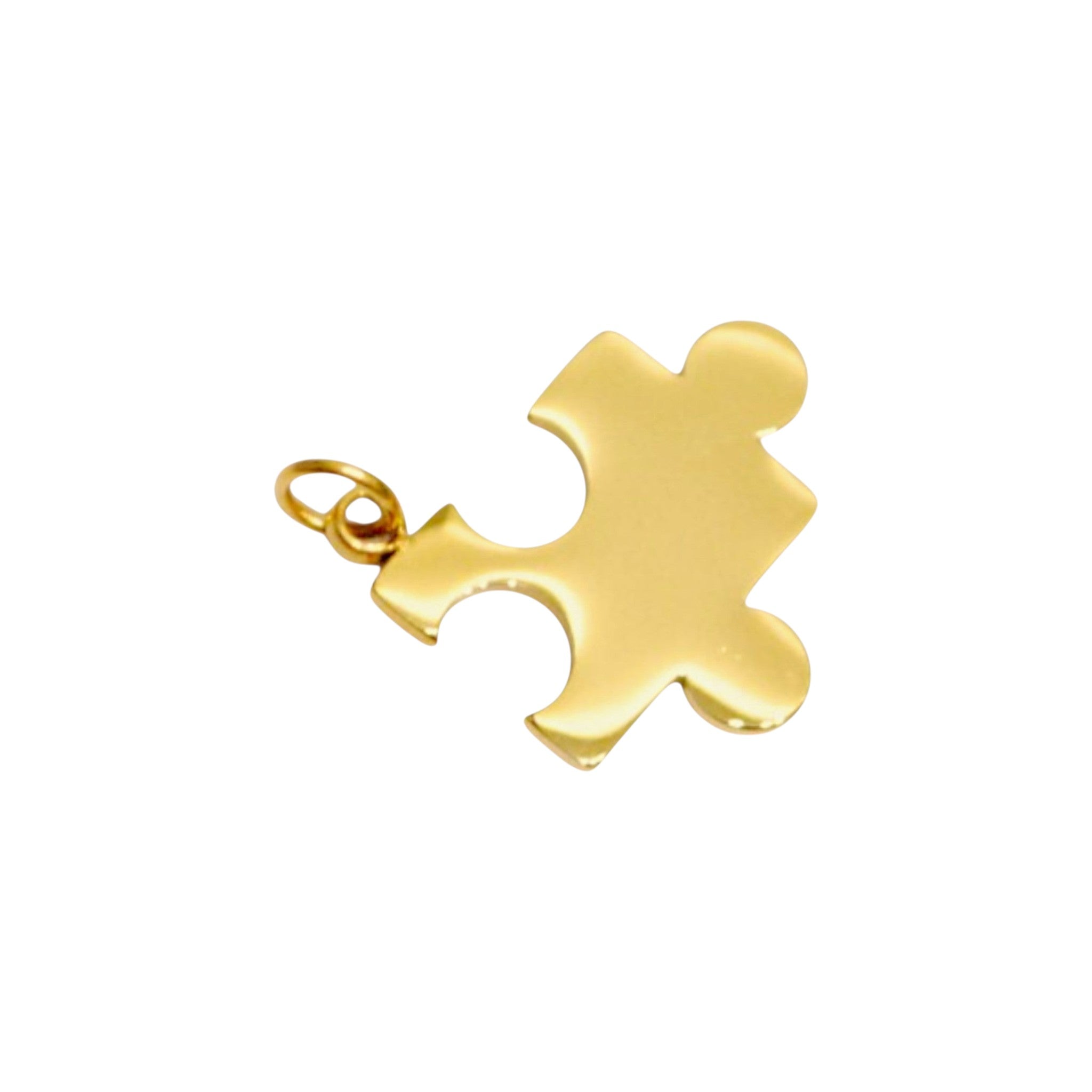 Złoty charms HOOKS w kształcie elementu układanki ze stali nierdzewnej z praktycznym zapięciem typu hook